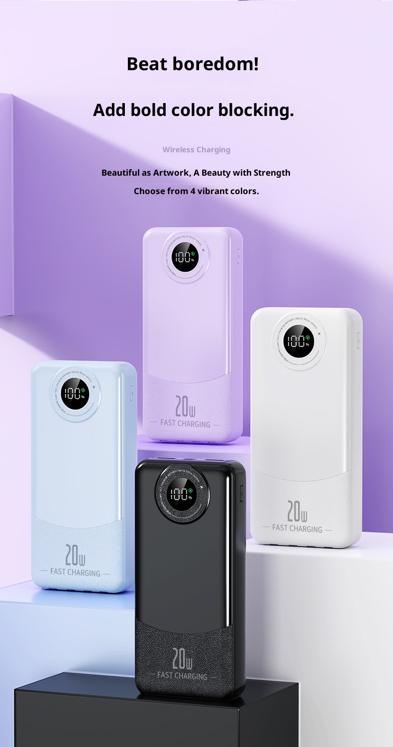 techglobe Super Fast Charging Bank With Four Cables 2000mAh Large Capacity PD 20W Custom Gift Mobile Power Supply_voghion.com