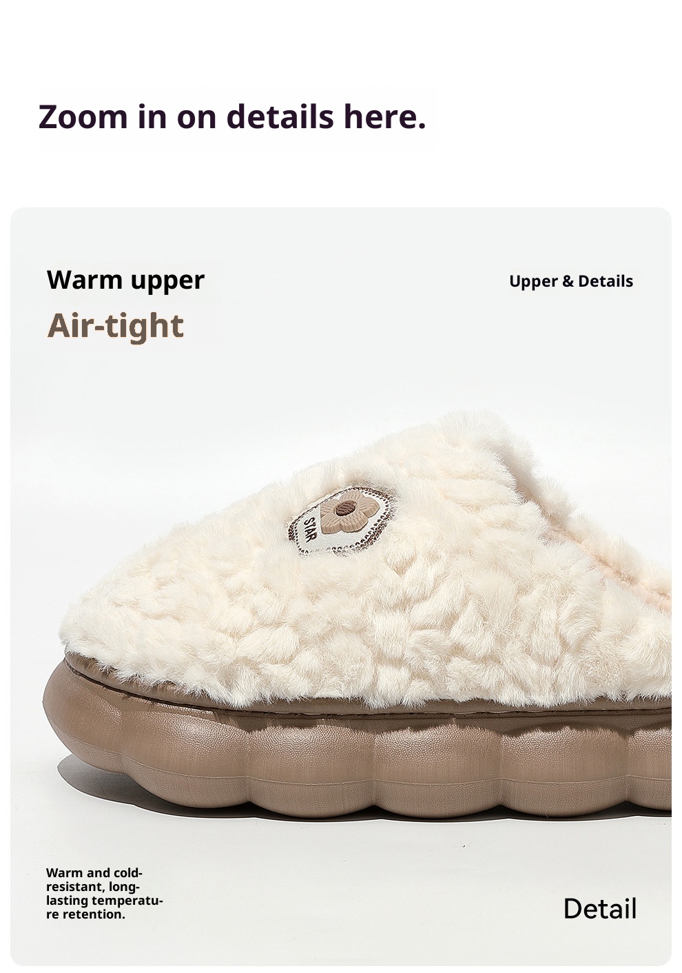 Zees Plush Warm Cotton For Women Indoor Home Bedroom Non-Slip Men's Furry Slippers Men Winter_voghion.com