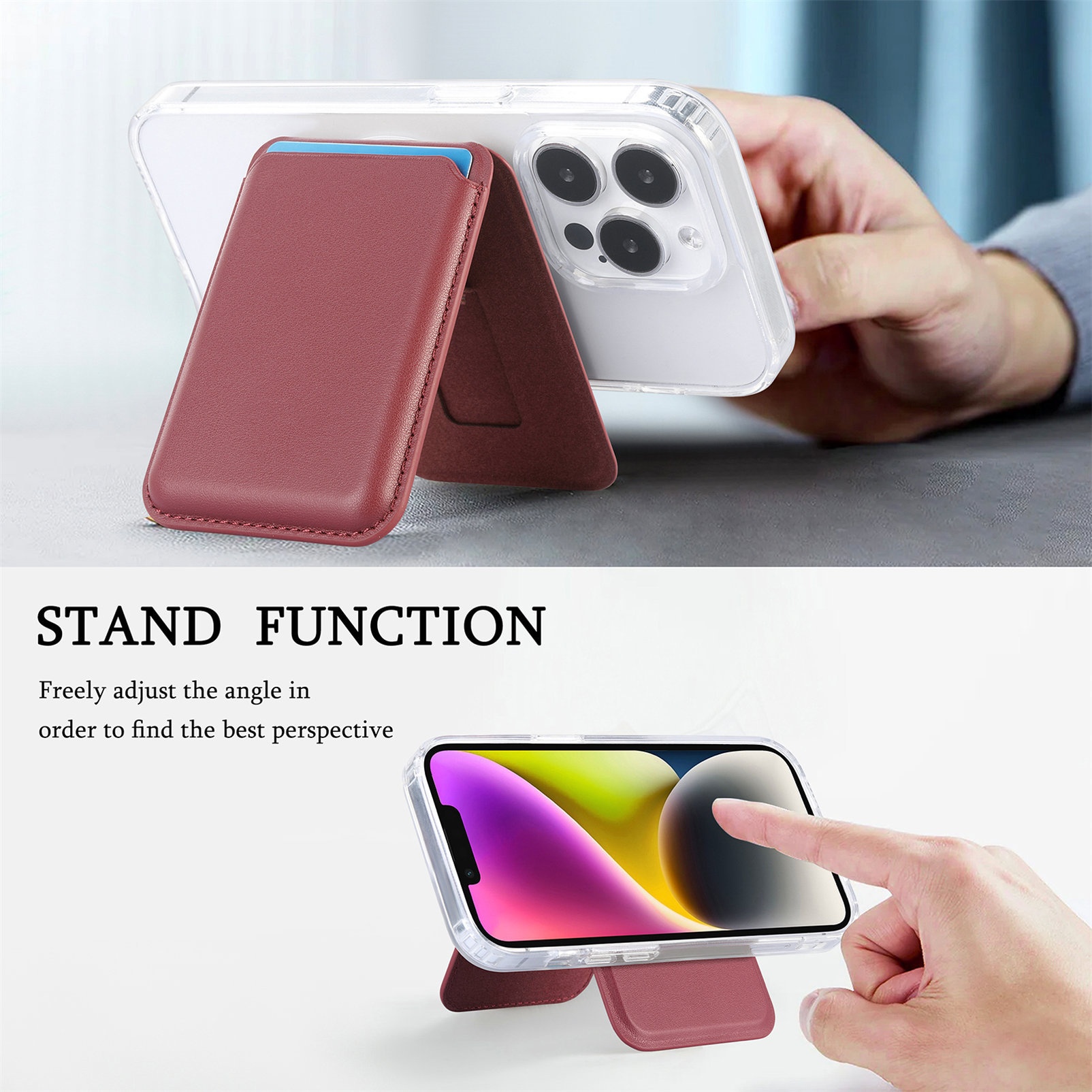 TechGlobe Modello personalizzato compatibile con iPhone 17 Pro Supporto magnetico resistente Porta carte di credito_voghion.com