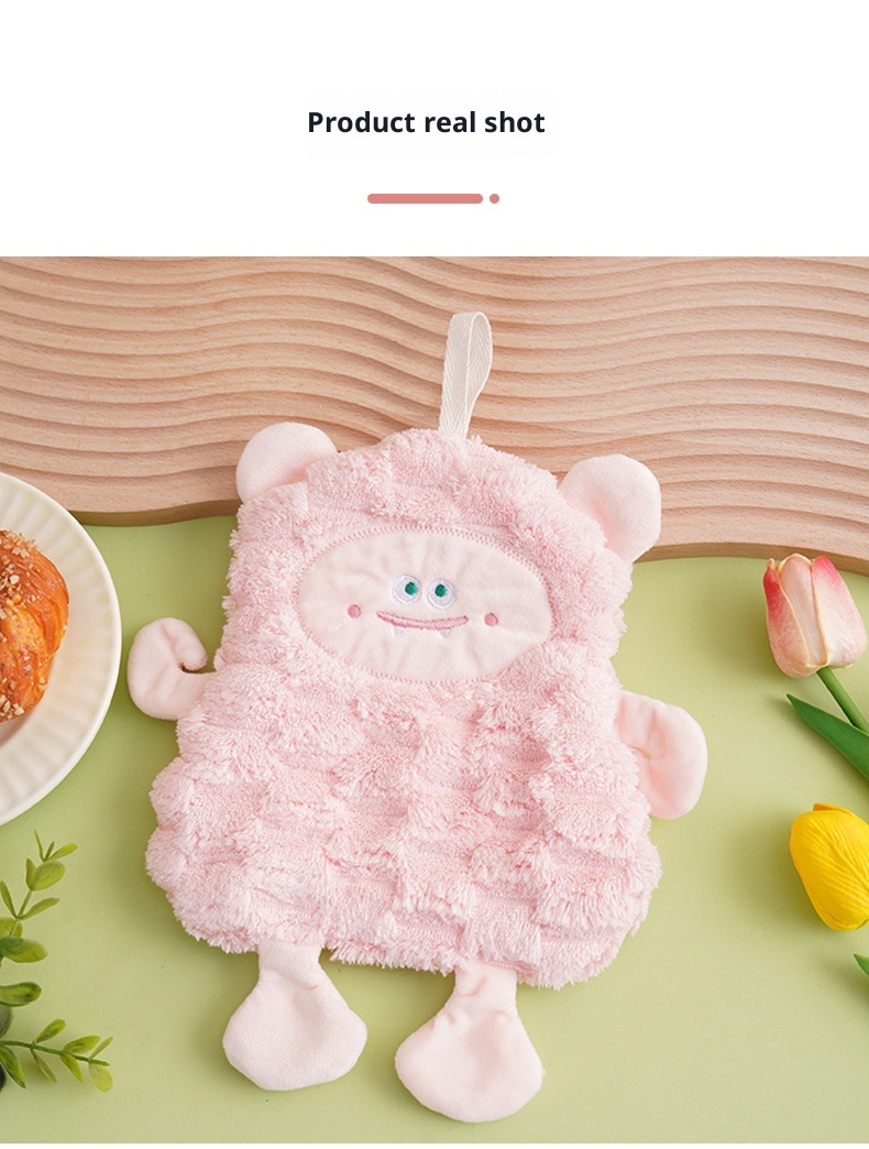 Lillian Wholesale Niedliches kleines Schaf Küchen-Hänge-Verdicktes saugfähiges quadratisches Kinder-Handtuch, klein, weich_voghion.com