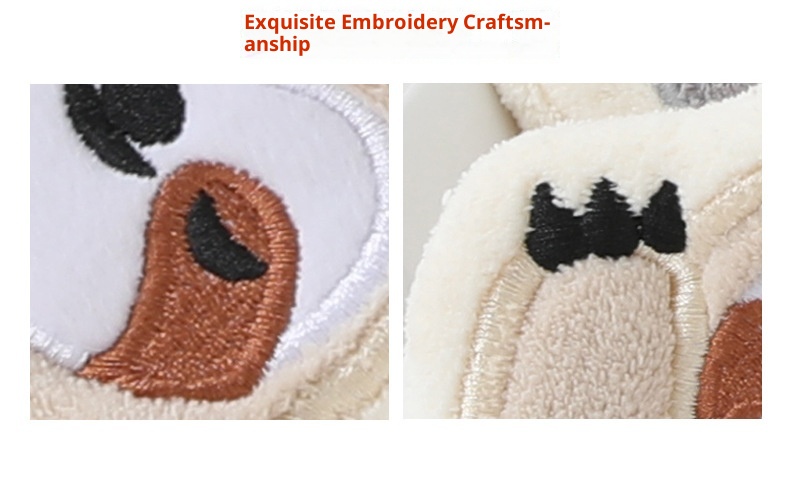 Serviette de cuisine absorbante en polaire corail brodée Lillian Sloth, mouchoir épais avec trou de suspension pour le séchage_voghion.com