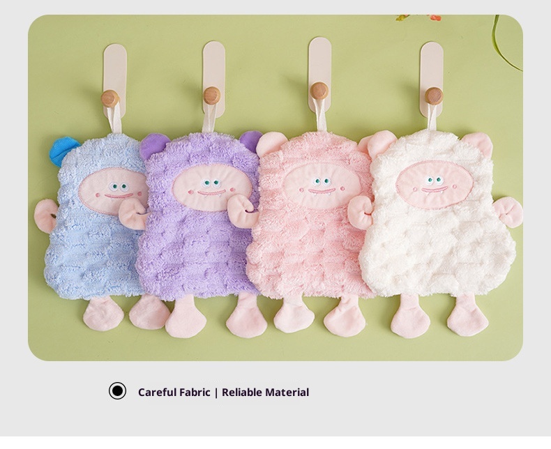 Lillian Wholesale Niedliches kleines Schaf Küchen-Hänge-Verdicktes saugfähiges quadratisches Kinder-Handtuch, klein, weich_voghion.com
