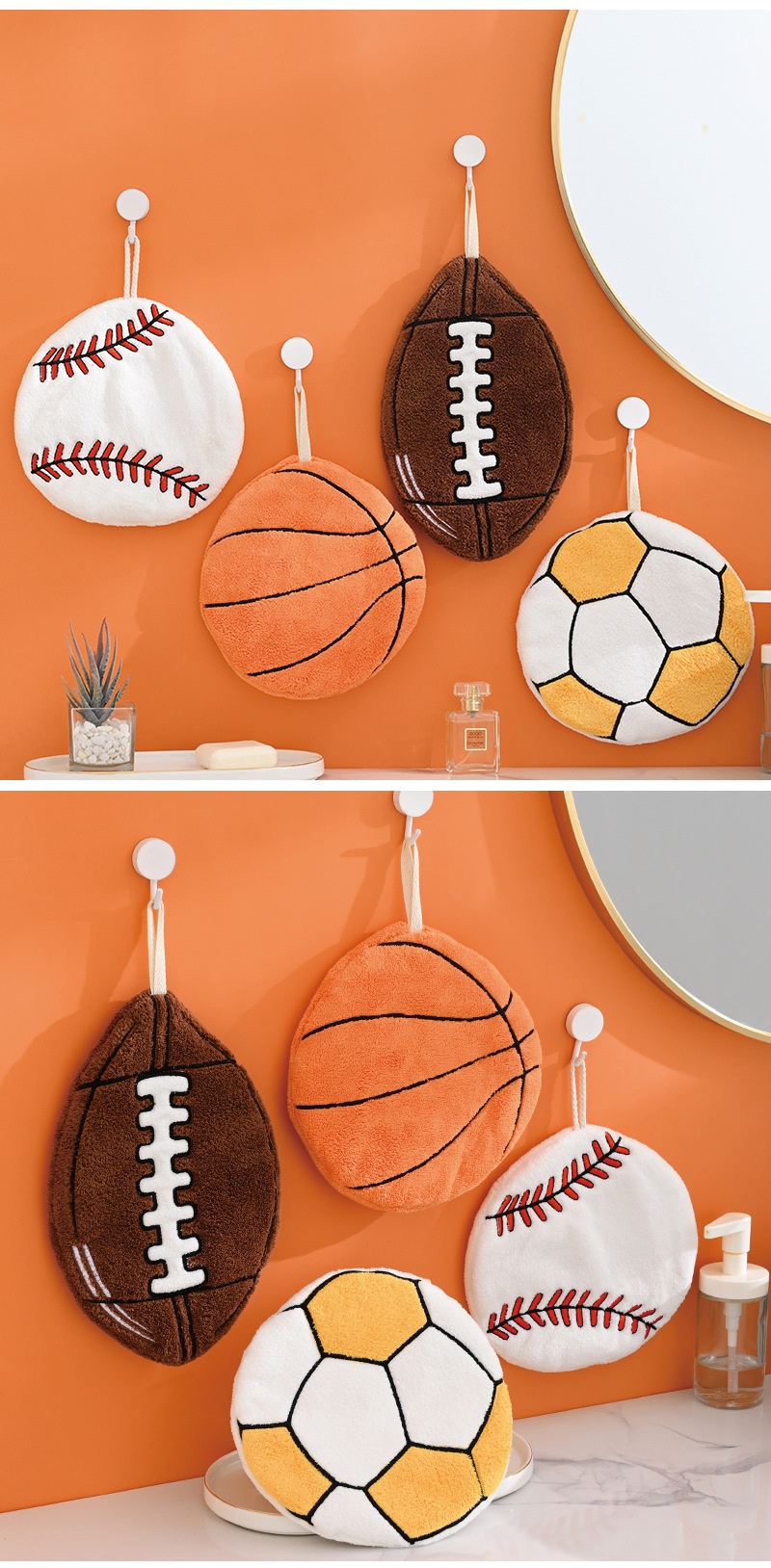 Lillian European And American Cross-Border Ball Hanging Hand Three-Layer Thickened Absorbent Coral Fleece Towel Kitchen_voghion.com