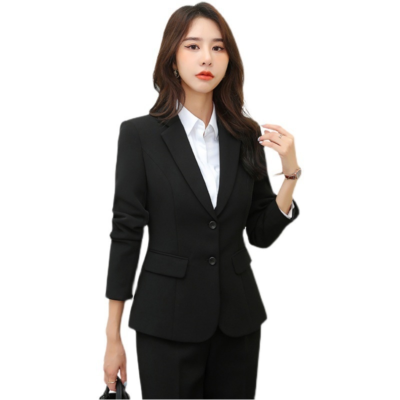girl Girl Suit Women's Spring And Autumn Long Sleeve Black Slim Fit Formal We For College Students Professional Interview_voghion.com