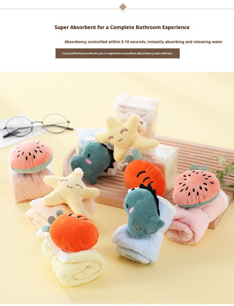 Lillian Kore Versiyonu Karikatür Yeni Mutfak Askılı El Havlusu Hızlı Kuruyan Bez Çocuklar Kalınlaştırılmış Mercan Polar Emici_voghion.com