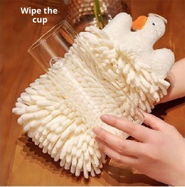 Pañuelo de chenilla grueso y adorable para niños, ideal para cocina y baño. Diseño con dibujos animados. Estilo colgante._voghion.com