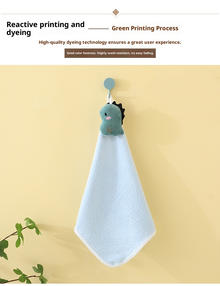 Lillian Kore Versiyonu Karikatür Yeni Mutfak Askılı El Havlusu Hızlı Kuruyan Bez Çocuklar Kalınlaştırılmış Mercan Polar Emici_voghion.com