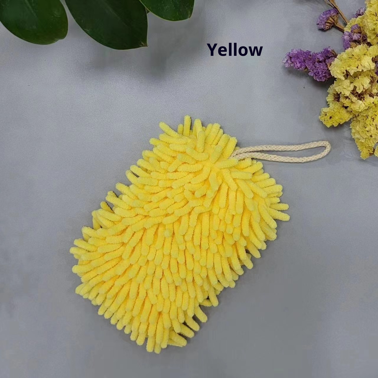 Serviette carrée multifonctionnelle Lillian Chenille à suspendre pour la salle de bain et la cuisine, séchage rapide, épaisse et mignonne, absorbante et idéale pour les enfants_voghion.com