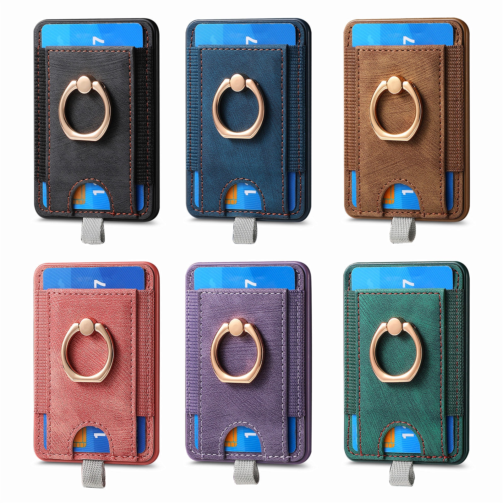 TechGlobe New Magnetic Wallet Coin Clip PU Leather Back Sticker Card Holder Strong Magnet In Stock_voghion.com