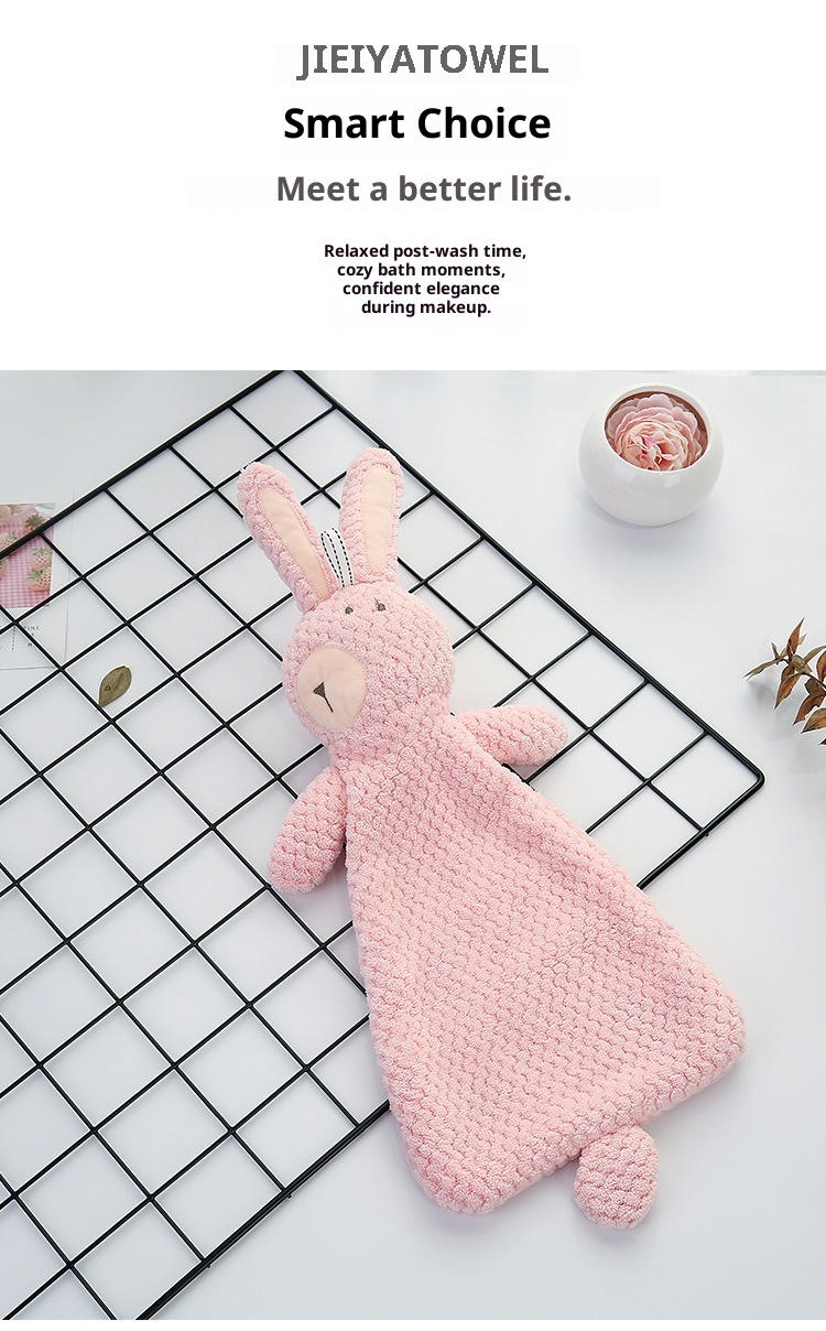 Lillian New Japanese Style Coral Fleece Face Hand Kitchen Household Unicorn Naked Bear Hanging Towel Easy To Clean_voghion.com