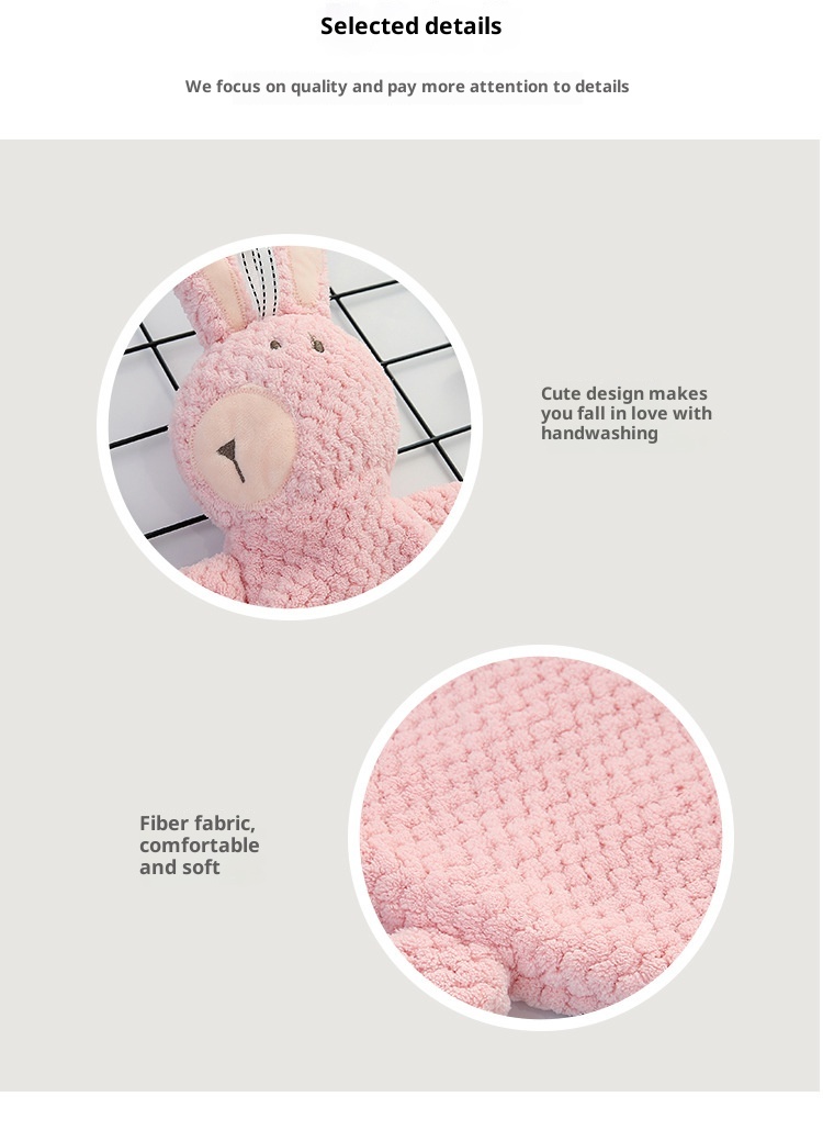 Lillian New Japanese Style Coral Fleece Face Hand Kitchen Household Unicorn Naked Bear Hanging Towel Easy To Clean_voghion.com