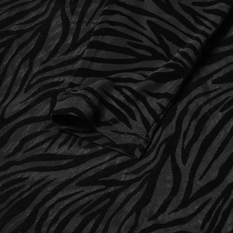 QFV507045555501<2 Cross-Border Spring Thin Zebra Pattern Stretch Inner Layer Base Shirt European And American Men's See-Through Tight High_voghion.com