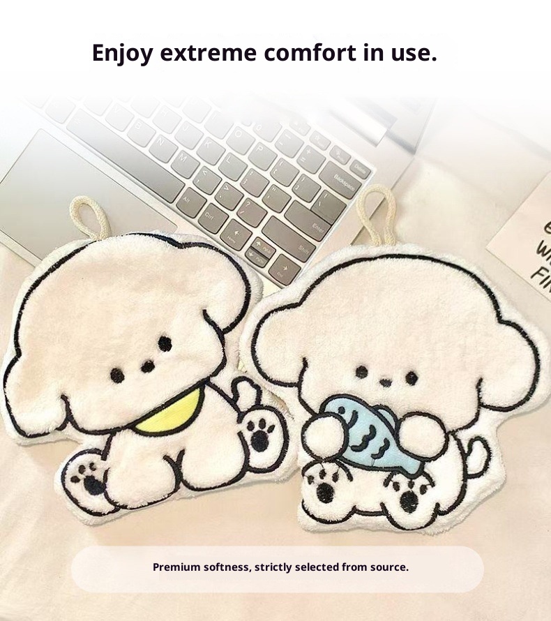 Lillian Kinderhersteller Großhandel Küchen Hängendes Korallenfleece Material Welpenhandtuch Weich Trocken Hand_voghion.com