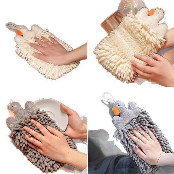 Pañuelo de chenilla grueso y adorable para niños, ideal para cocina y baño. Diseño con dibujos animados. Estilo colgante._voghion.com