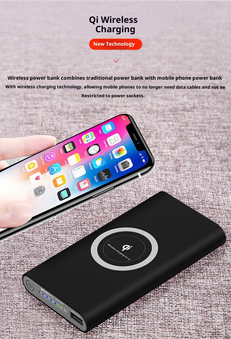 techglobe Neue 10000mAh 3-in-1 Powerbank mit kabellosem Ladegerät, ultradünn, Großhandel_voghion.com