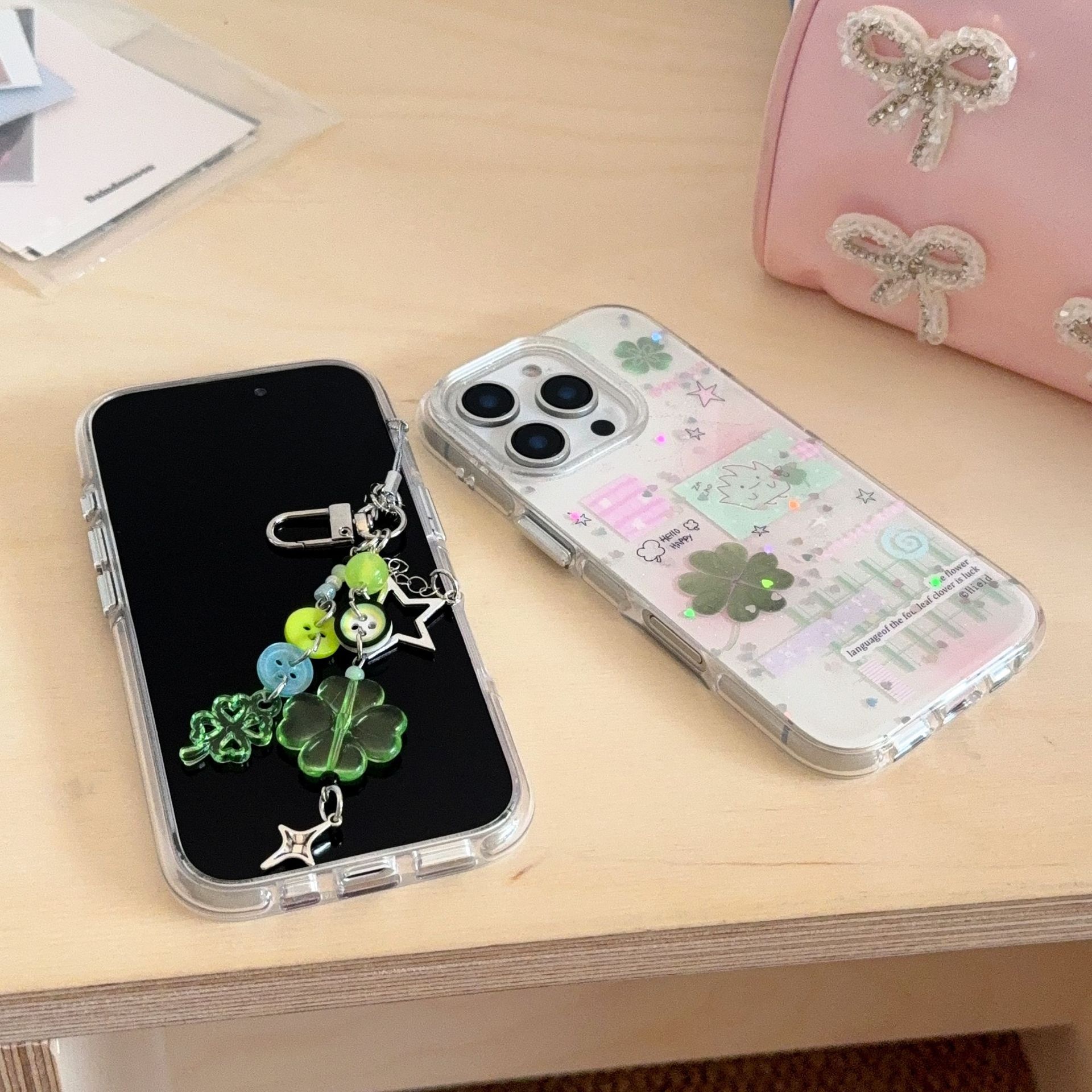 TechGlobe TechGlobe Ins Semplice Piccolo Cuore Quadrifoglio Compatibile con iPhone per Ragazze Custodia per Telefono 15 Pro Max 14/17 Personalizzata 16_voghion.com