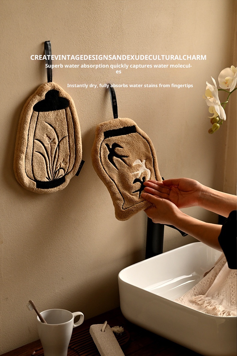 Lillian New Thickened Hanging Super Absorbent Bathroom Quick-Dry Coral Fleece Non-Stinky Kitchen Soft Hand Towel_voghion.com