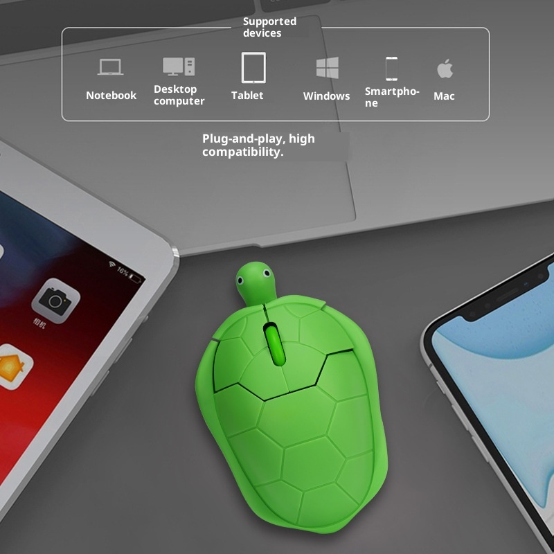 Techglobe Wired Animal Rose Gold Mouse, Wireless Green Turtle Mouse_voghion.com