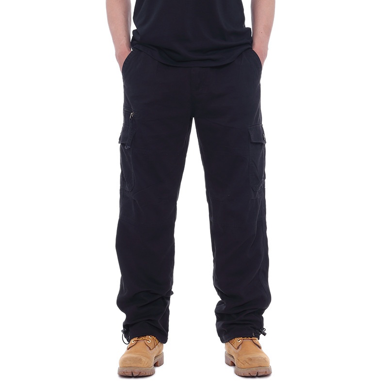boy Spring And Autumn Multi-Pocket Outdoor Cargo Men's Trendy Loose Straight Large Size Long Hiking Casual Tactical Pants_voghion.com