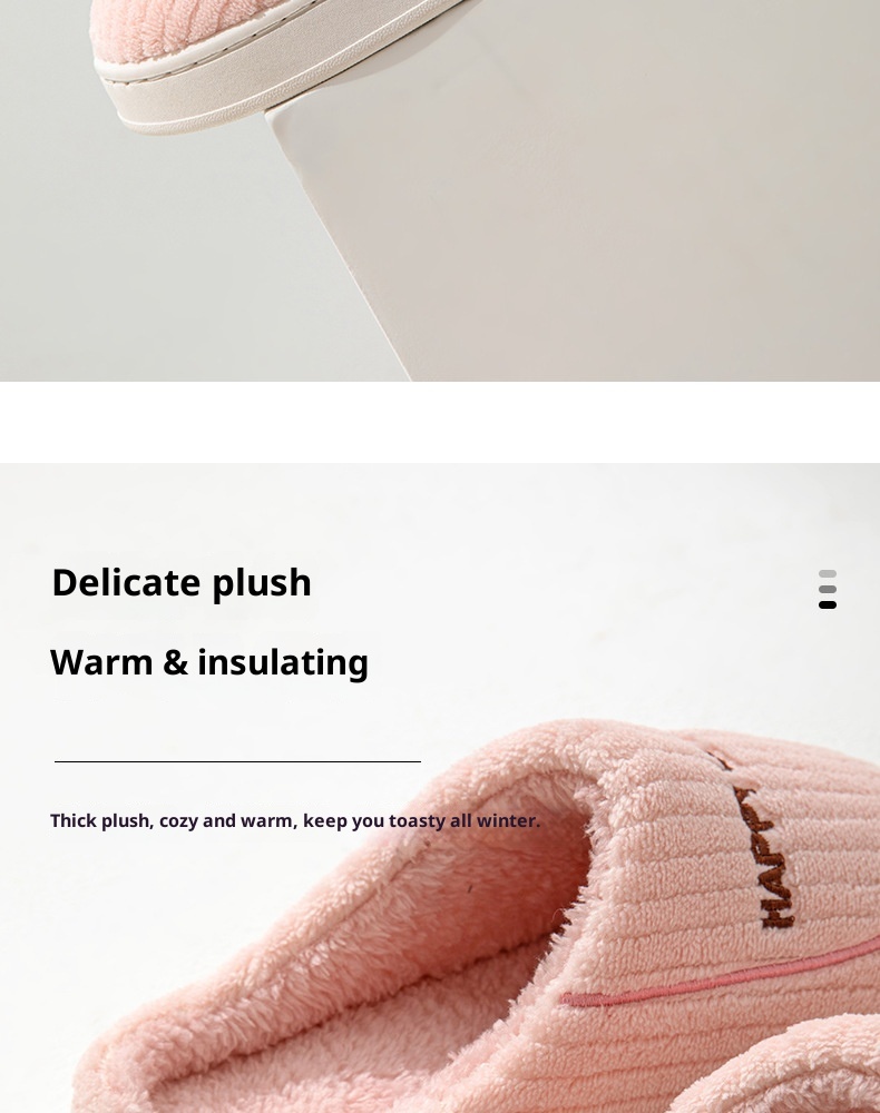 Zees Katoen met loopcomfort, dikke zool voor herfst en winter, dagelijks gebruik binnenshuis, antislip, warm, fleece voor thuisgebruik_voghion.com