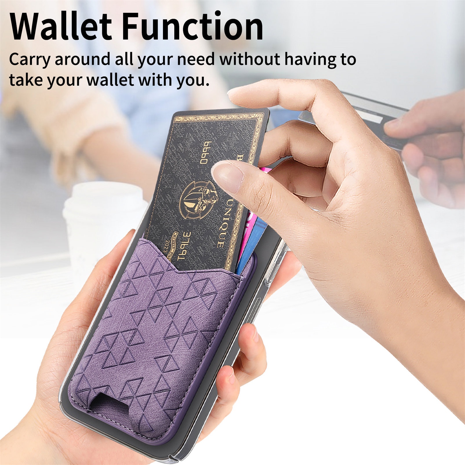 TechGlobe Cross-Border New A-Line Stand Multi-Functional Phone Holder Storage Insert Coin Clip Adhesive Sticker Card Case_voghion.com