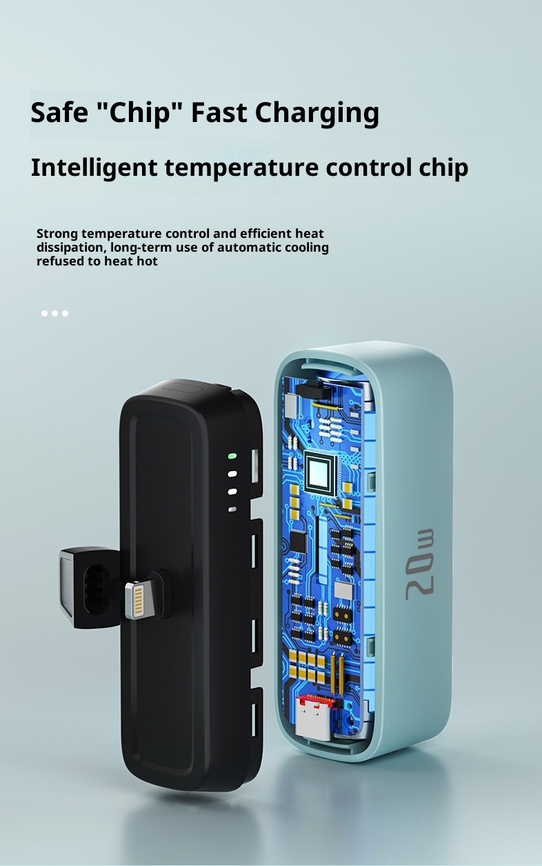 techglobe PD20W Pocket Fast Charging Compact Portable 5000mAh Capsule Emergency Mini Power Bank_voghion.com