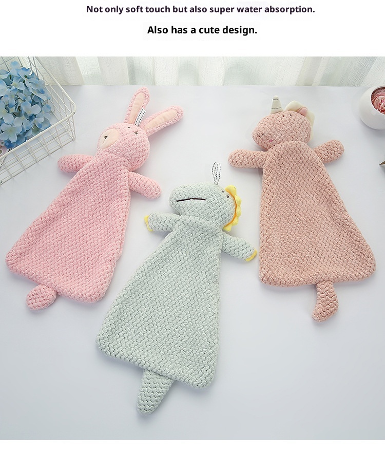 Lillian New Japanese Style Coral Fleece Face Hand Kitchen Household Unicorn Naked Bear Hanging Towel Easy To Clean_voghion.com