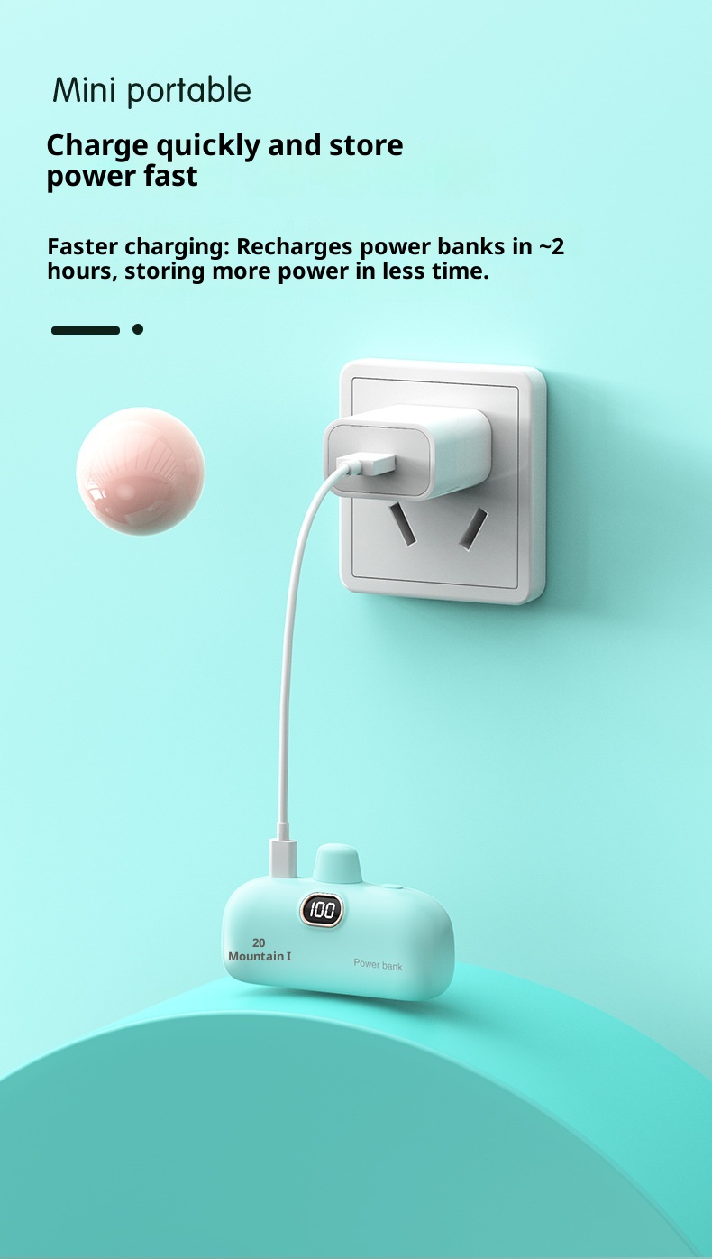 Techglobe KC Cross-Border Wholesale Pocket Capsule 5000mAh Portatile Compatto Cellulare Power Bank Regalo Stampa_voghion.com