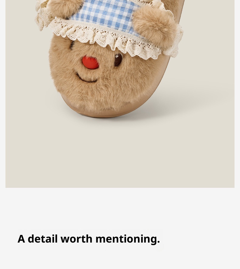 Zees Hot-Selling Bear Cotton For Women, Autumn And Warm Slippers, Winter Indoor Home Plush Slippers_voghion.com