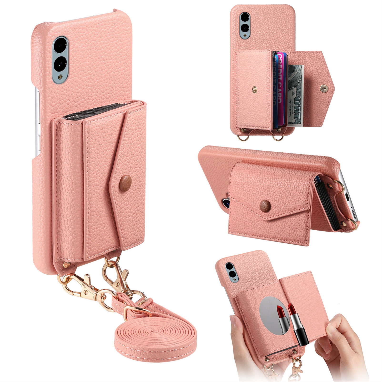 Funda de cuero tipo monedero compatible con Fujitsu WE2 de TechGlobe, compatible con Sony 1VII de séptima generación, con ranura para tarjetas y función atril._voghion.com