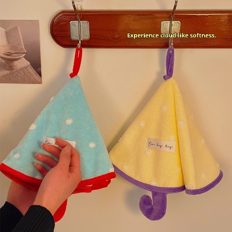 Mouchoir mignon Lillian pour salle de bain et cuisine, petit parapluie suspendu sans odeur, polaire corail super absorbante et épaisse_voghion.com