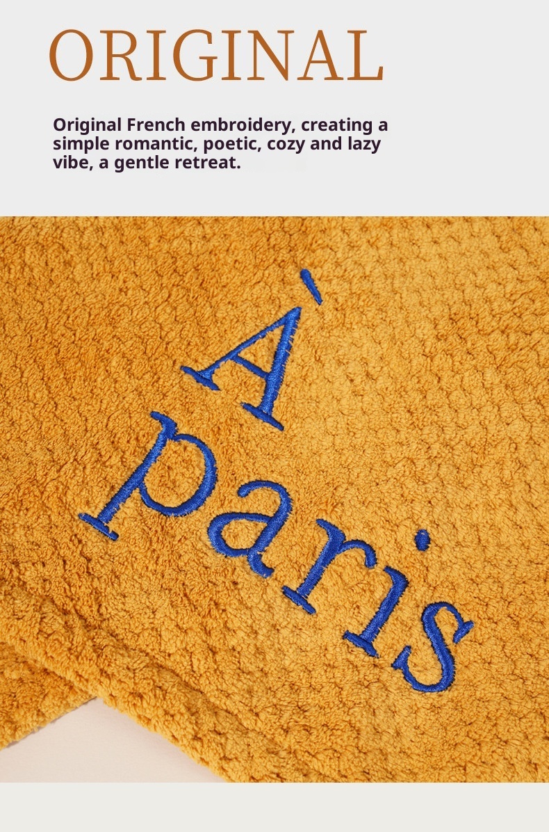 Lillian Nordic Simple Hanging Hand With Letter Embroidery Coral Fleece Absorbent Cloth For Small Children Towel_voghion.com