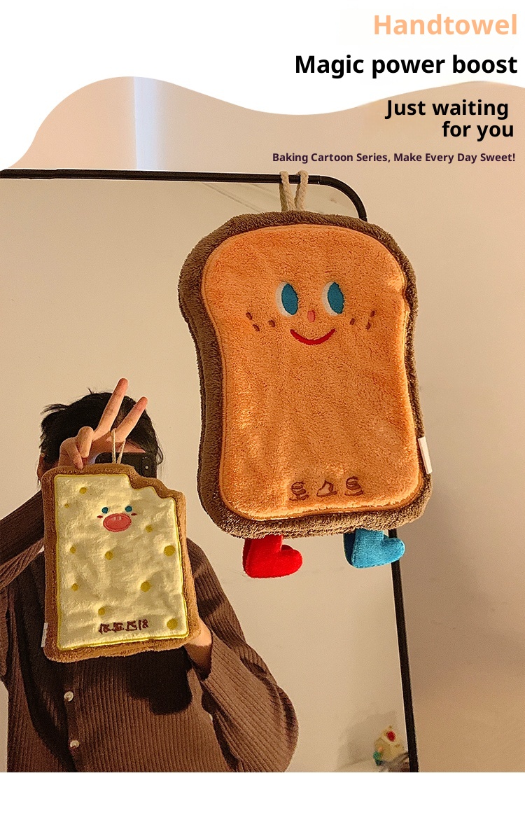 Lillian Cute Hanging Absorbent Thickened For Bathroom Cartoon Handkerchief Hand Washing Small Square Towel Kitchen Cloth_voghion.com
