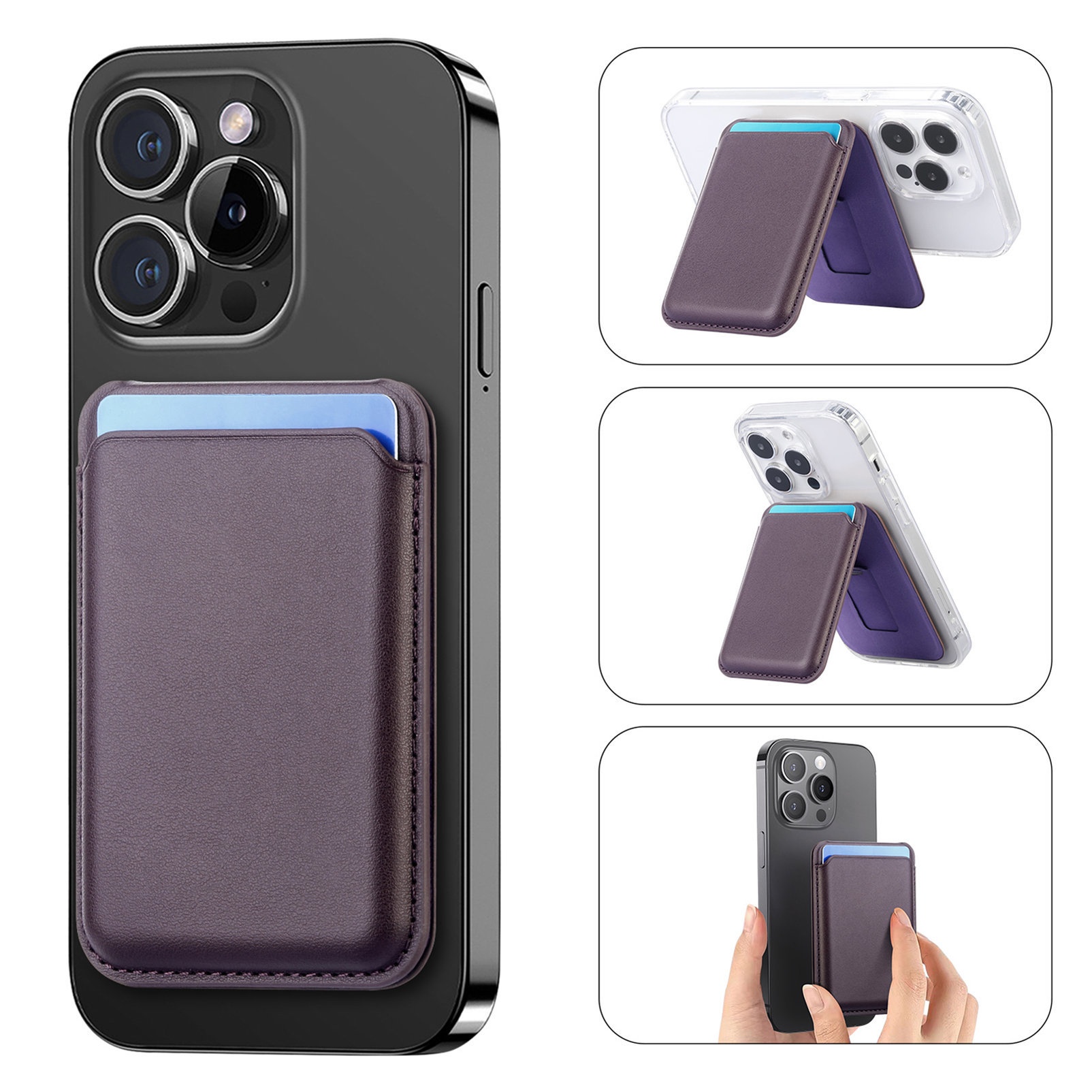 TechGlobe Modello personalizzato compatibile con iPhone 17 Pro Supporto magnetico resistente Porta carte di credito_voghion.com