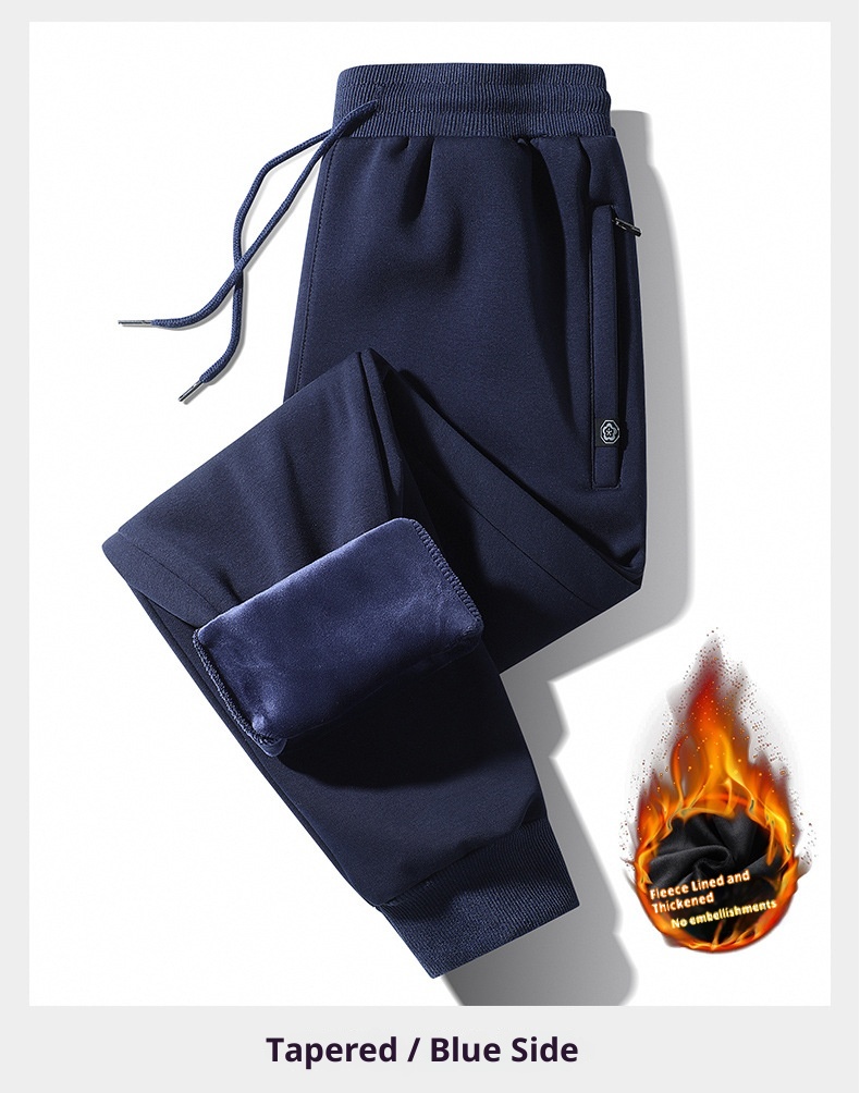 Pantaloni sportivi versatili da uomo, da uomo, di alta qualità, con fodera in pile, stile casual, autunno inverno_voghion.com