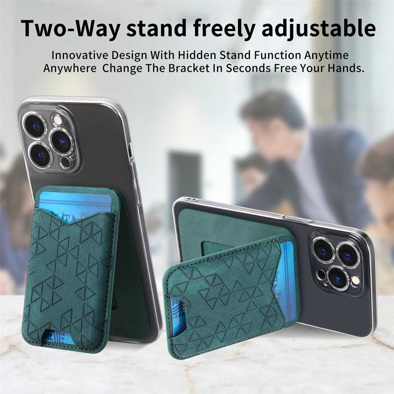 TechGlobe Cross-Border New A-Line Stand Multi-Functional Phone Holder Storage Insert Coin Clip Adhesive Sticker Card Case_voghion.com