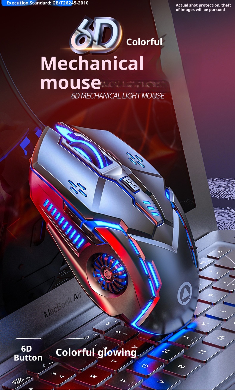 Techglobe G5 Wired Mouse Luminous Gaming E-sports Mechanical Silent Computer Accessories Cross-border Private Model_voghion.com
