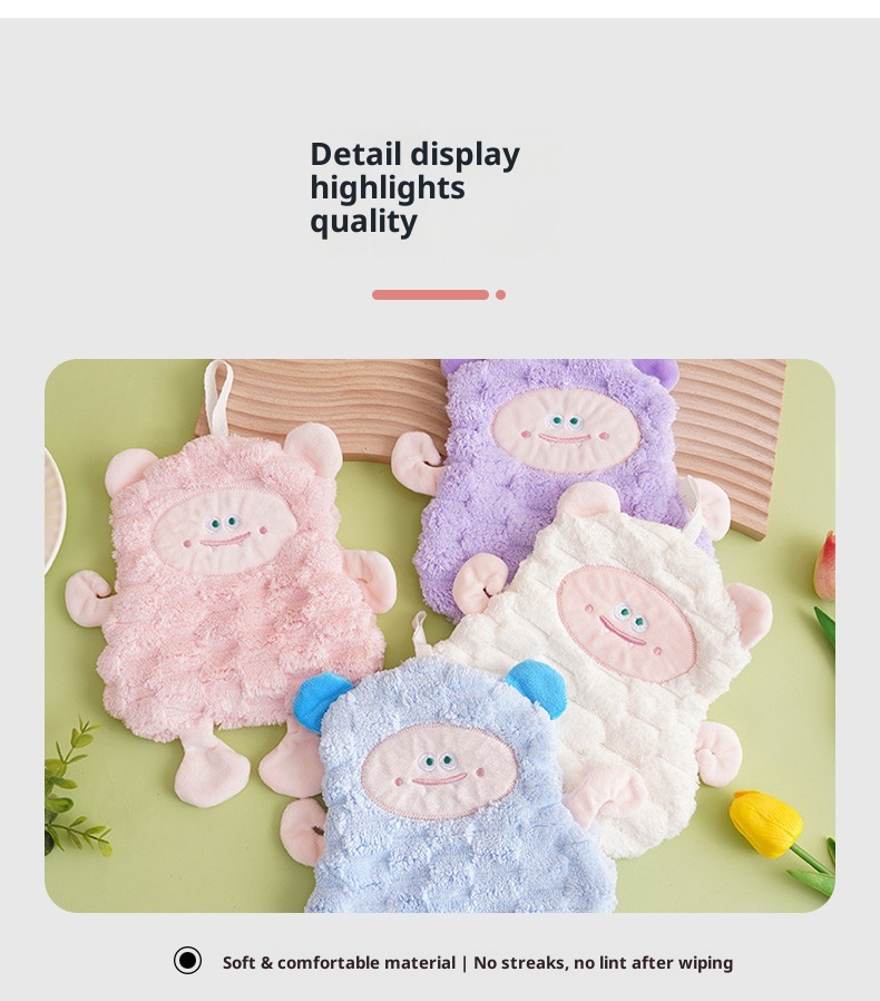 Lillian Wholesale Niedliches kleines Schaf Küchen-Hänge-Verdicktes saugfähiges quadratisches Kinder-Handtuch, klein, weich_voghion.com