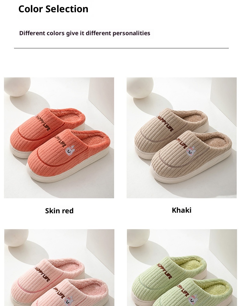 Zees Katoen met loopcomfort, dikke zool voor herfst en winter, dagelijks gebruik binnenshuis, antislip, warm, fleece voor thuisgebruik_voghion.com