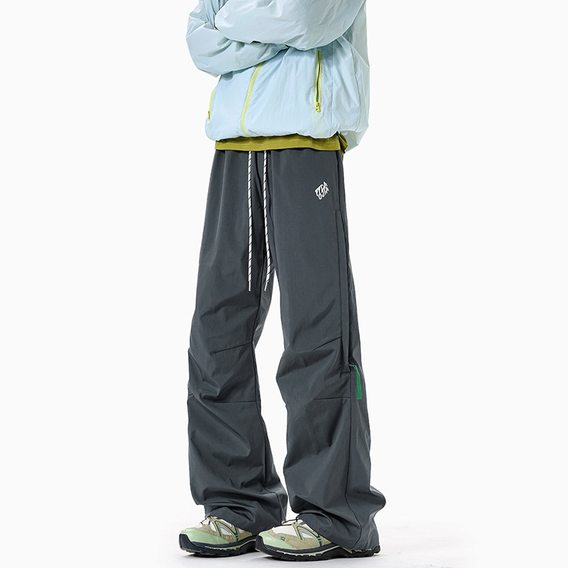 Pantaloni cargo da uomo larghi e dritti, stile giapponese, da escursionismo, antivento, per paracadutisti, pantaloni lunghi a gamba larga_voghion.com