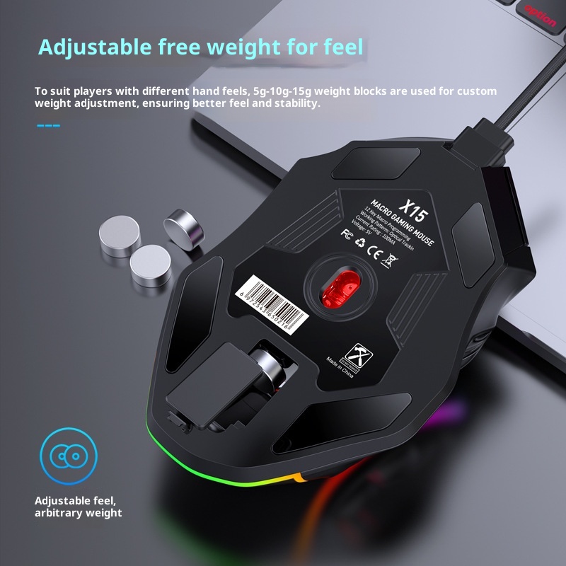 Techglobe Full-Speed 12800DPI 12-Button Macro Definition Wired RGB Gaming Mouse Wholesale Starting From One Piece Computer_voghion.com