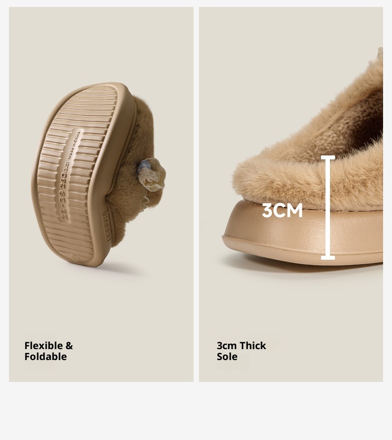 Zees Hot-Selling Bear Cotton For Women, Autumn And Warm Slippers, Winter Indoor Home Plush Slippers_voghion.com