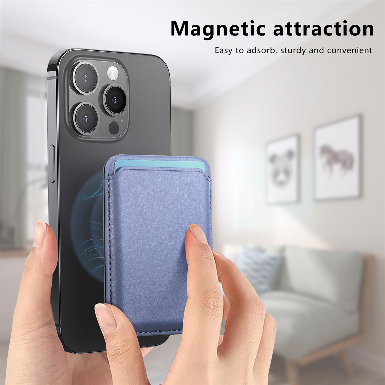 TechGlobe Modello personalizzato compatibile con iPhone 17 Pro Supporto magnetico resistente Porta carte di credito_voghion.com