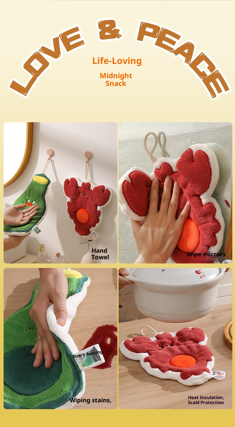 Lillian Large Stall Extended Series Hand Hanging Absorbent Kitchen Bathroom Dual-use Square Towels Wholesale Cross-border_voghion.com