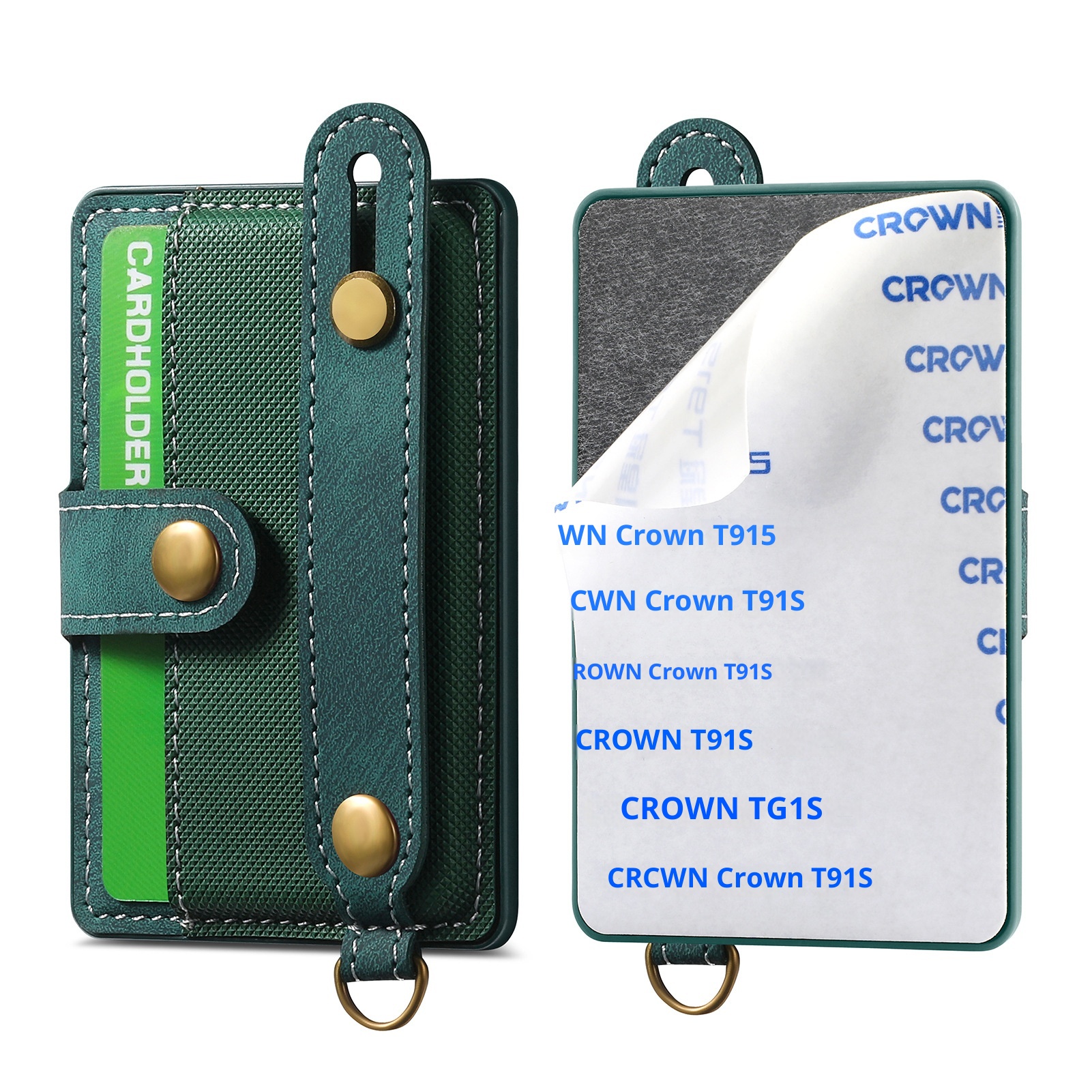 TechGlobe Multifunktionale Halterung mit 3M-Kleberückseite, Handgelenkschlaufe, Kartenfach, Münzclip, Ständer, Handytasche aus PU-Leder_voghion.com