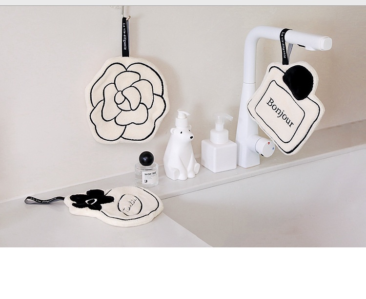 Lillian Original New Modern Simple Kitchen Bathroom White Absorbent Easy-to-Clean Soft Hangable Household Hand Towel_voghion.com