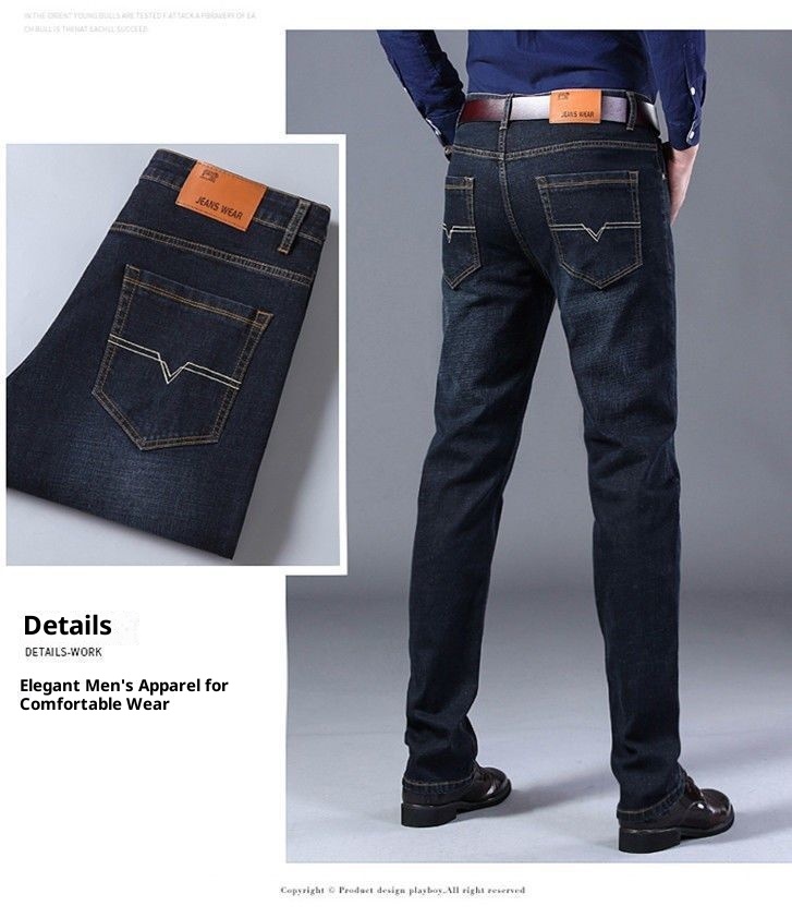 Jeans fins d'été pour garçon, fabricant en gros, vêtements de travail, taille haute, coupe droite, décontractés, longs, résistants et anti-salissures._voghion.com