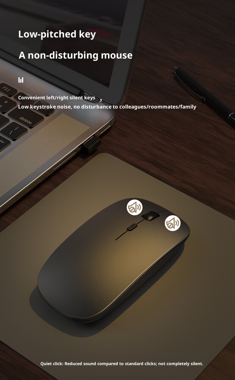 Techglobe Bluetooth adatto per iPad, tablet, Huawei, telefono cellulare, laptop, ufficio, mouse wireless silenzioso_voghion.com