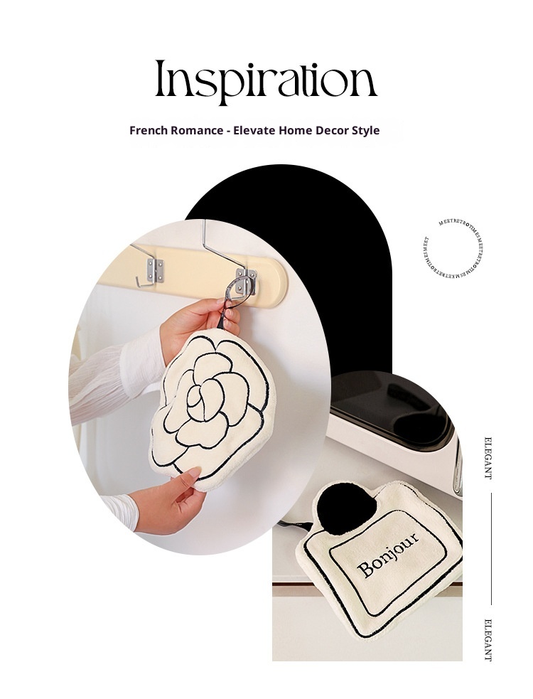 Lillian Original New Modern Simple Kitchen Bathroom White Absorbent Easy-to-Clean Soft Hangable Household Hand Towel_voghion.com