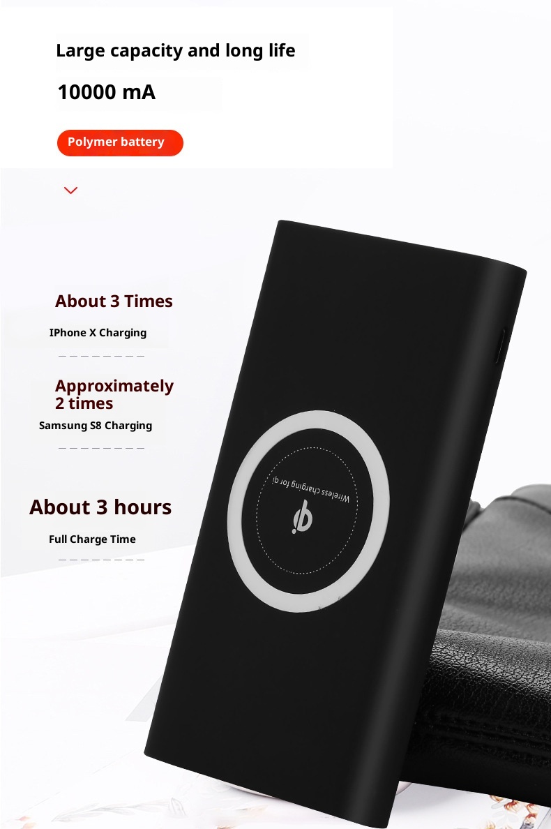 techglobe Neue 10000mAh 3-in-1 Powerbank mit kabellosem Ladegerät, ultradünn, Großhandel_voghion.com